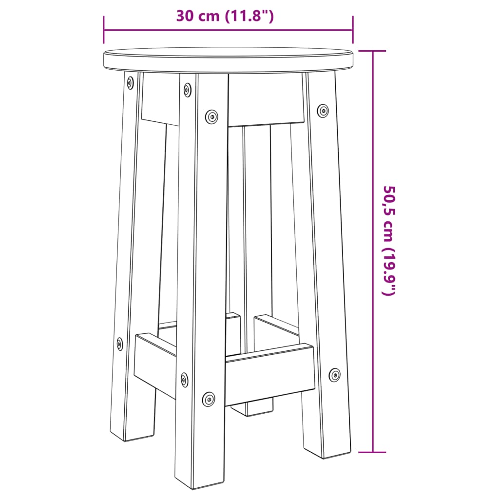 5 Piece Bar Set White Solid Pine Wood
