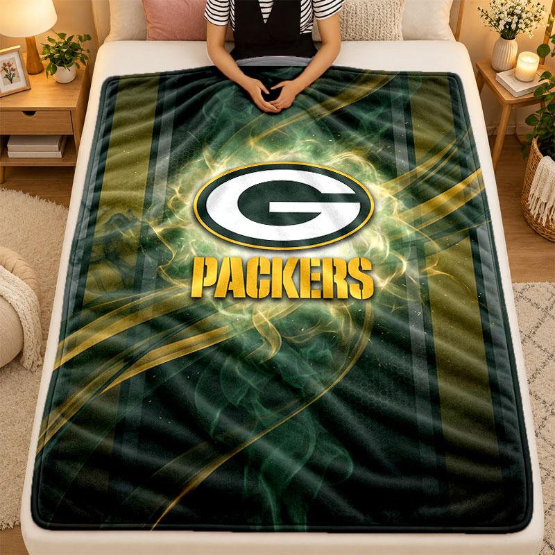 Flannel BlanketGreen Bay Packers Warm Soft Throw Blanket for Indoor Sofa Bed Living Room Use