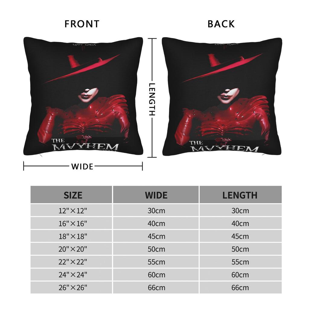 Decorative Pillow Cover Lady Gaga The Mayhem Ball Tour 2025 Merch Home Throw Pillow Case Cover Square Multi-Size