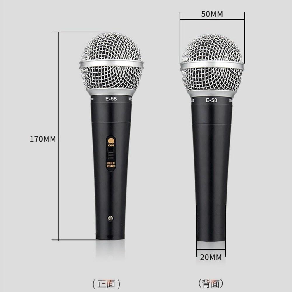 Fujirec Dynamic Microphone 10-Piece Set XLR Phone Cables Vocal Wired Hand Microphone Gold