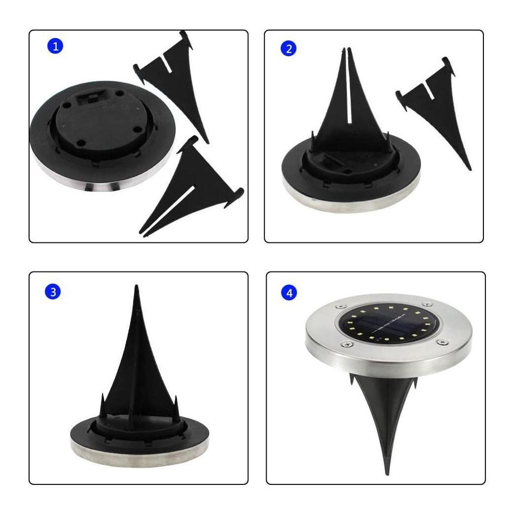 16-LED & 12-LED Stainless Steel Solar In-Ground Lights