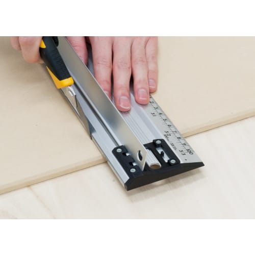 Shinwa Sokutei Aluminum Cutter Ruler, Cut Master PROTECT, 2m, Dual Graduations, 65068