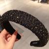 Korean Minimalist Wool Rhinestone Headband: Stylish High Skull Hair Clip