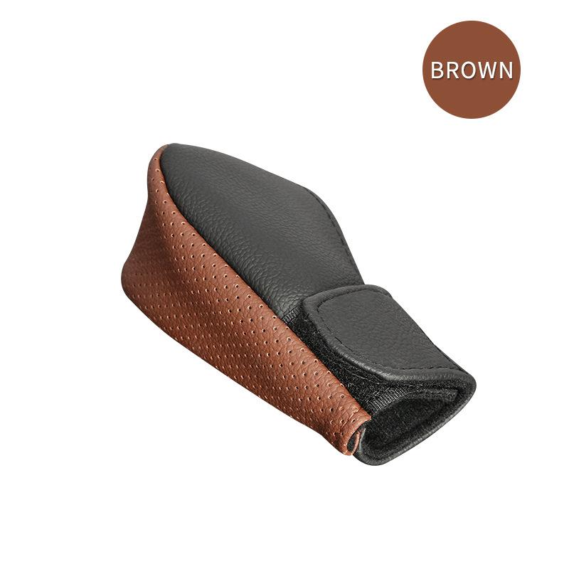 Car PU Leather Gear Shift Knob Cover Gear Shift Non-Slip Grip Handle Protective Covers Manual Speed Car Interior Accessories