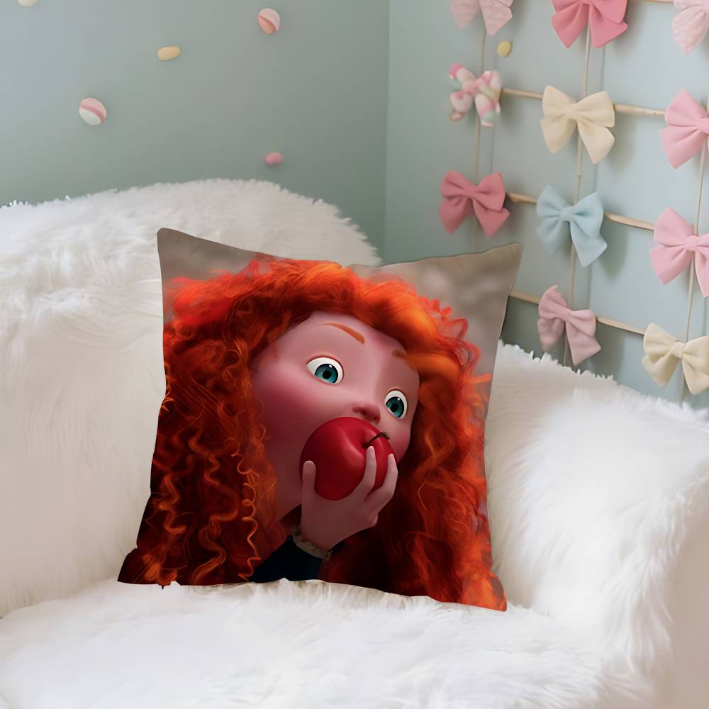 Princess Brave Merida Case Plush Fabric Soft Pillowcase Double Sided Print Cushion Cover Household Gifts