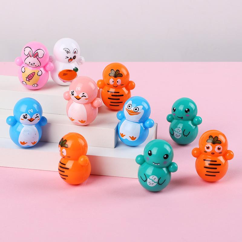 12-36Pcs Cartoon Mini Rabbit Tumbler Toys Easter Basket Filler for Kids Birthday Party Favors Goodie Pinata Filler Baby Shower