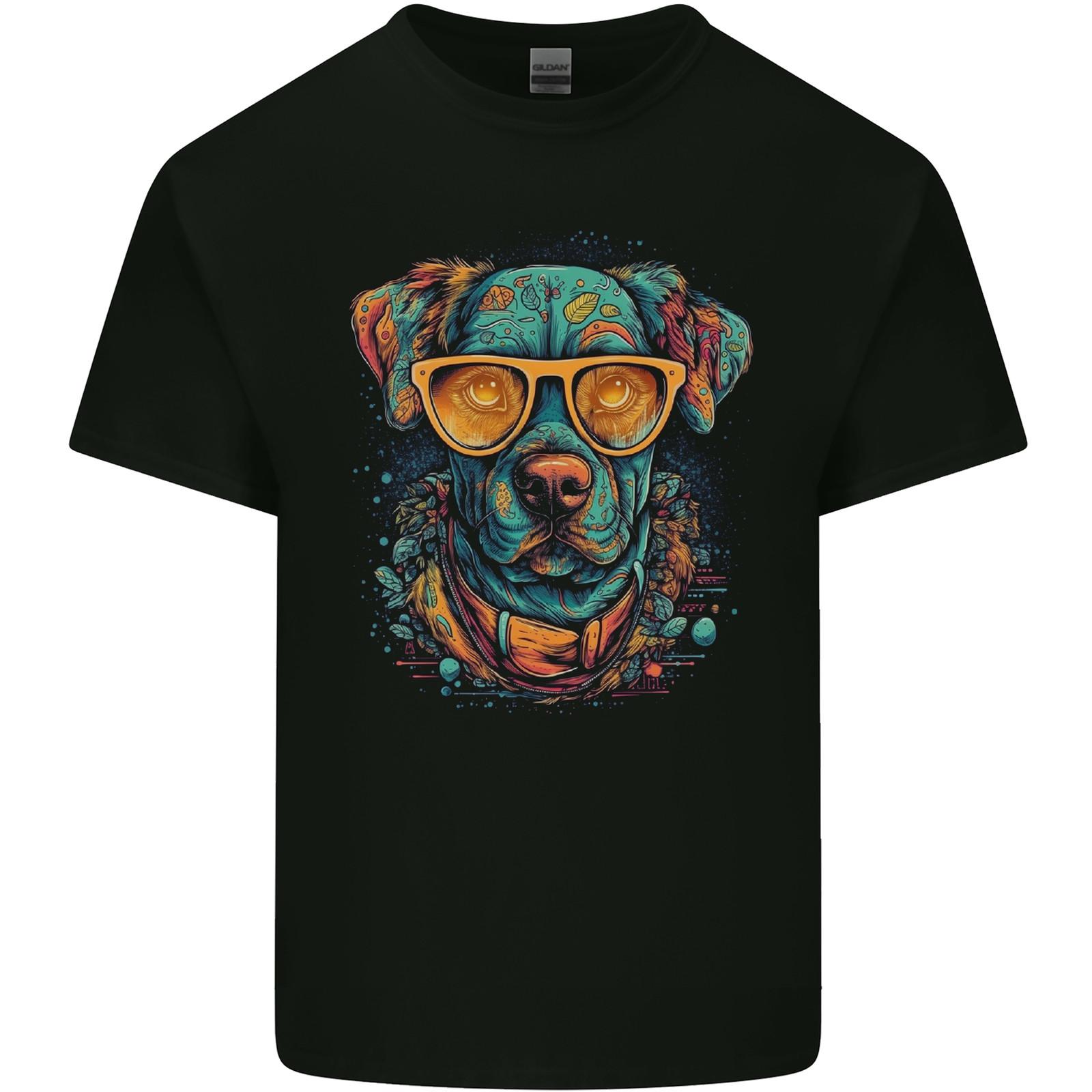 A Cool Dog With Glasses Mens Light Cotton T-Shirt Mens Womens Tees Top S