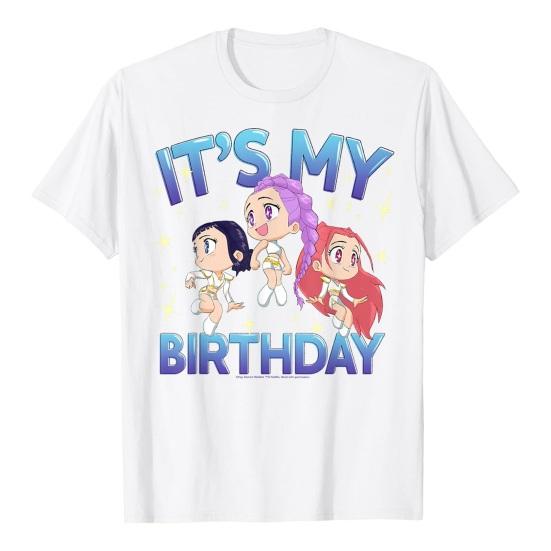 Tee Shirt Round Neck Short Sleeve Cartoon Anime Pattern Women T-shirt Loose Fit Breathable