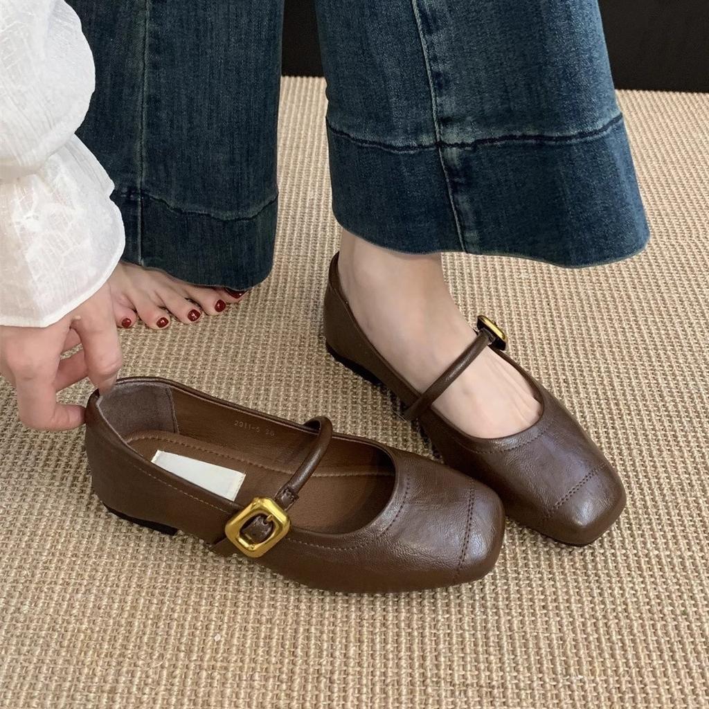 Silver single shoes women's 2025 new spring and autumn retro small leather shoes women's flat-soled soft leather grandma shoes Mary Jane shoes
