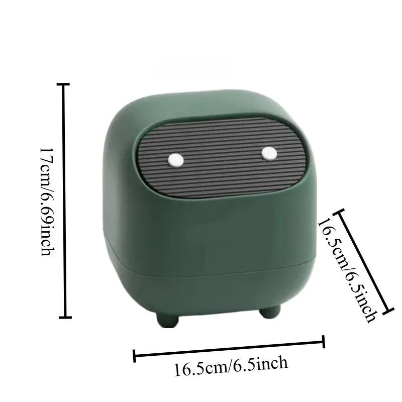 1Pcs Ninja Desktop Trash Can Bedroom Office Mini Storage Cover Press Type Car Tissue Basket Cute Safety Material