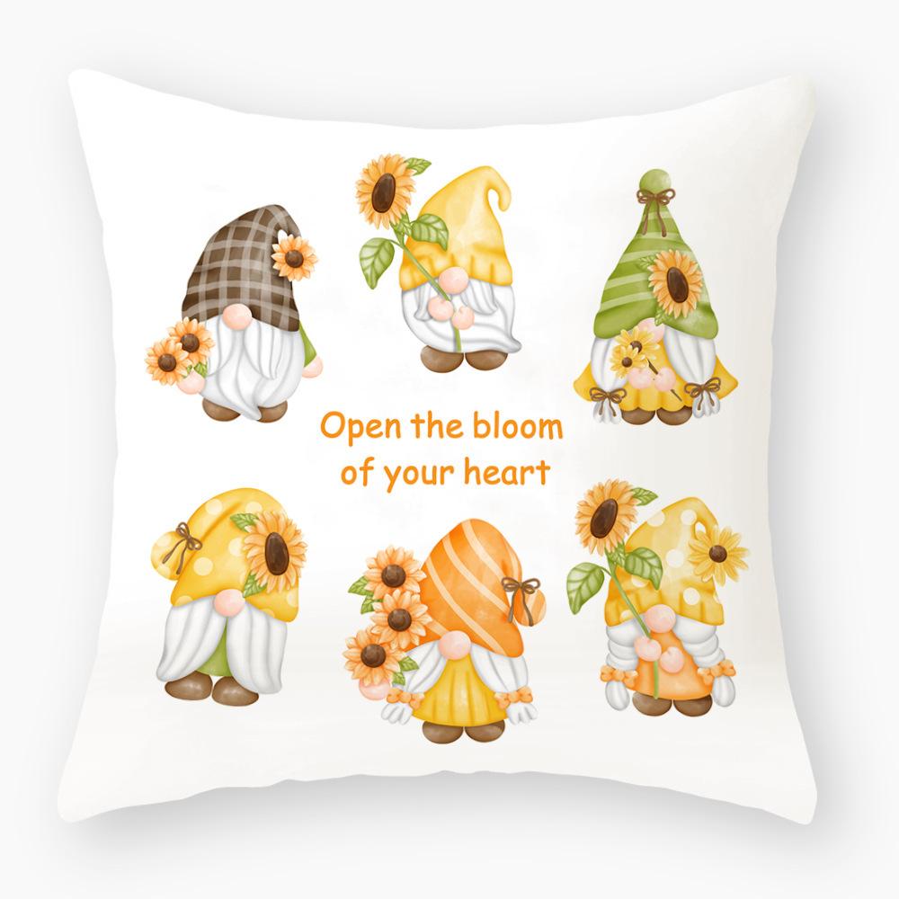 Printed Pillowcase Home Sofa Decorative Cushion Cover Creative Printed Waist Pillowcase