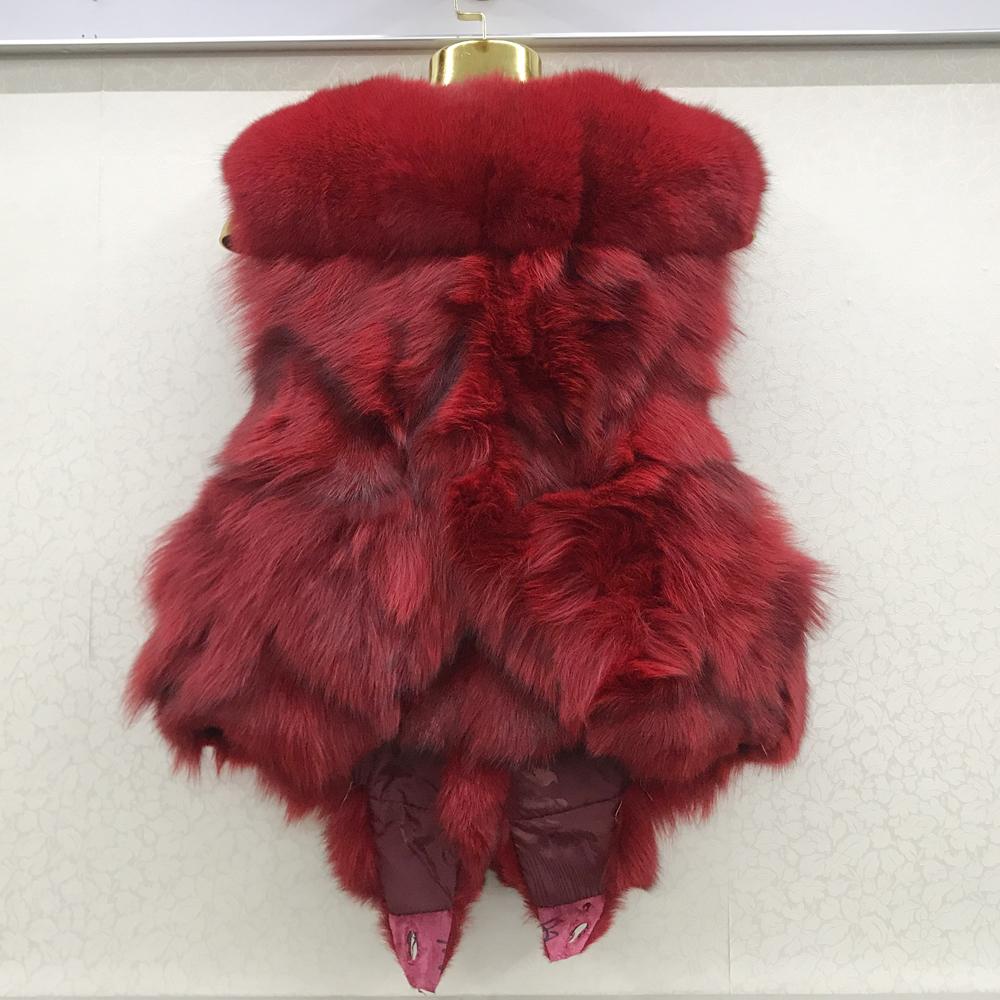 Vest Natural Soft Fox Fur Sleeveless Jacket Lady Quality Warm Real Fox Fur Gilet