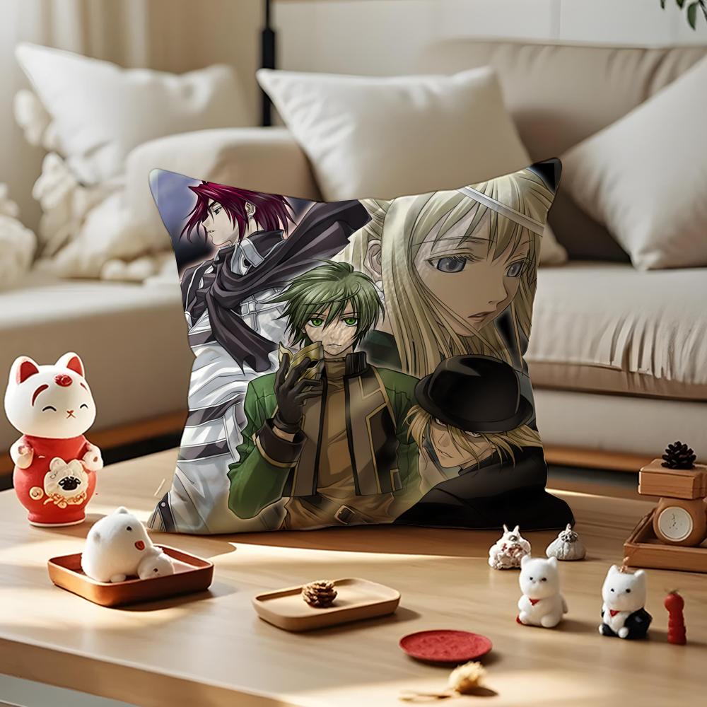 Anime GGenso SSuikoden Cushion Cover Silky Short Plush Invisible Zipper Dustproof Sofa Pillow Case for Home Decor 30x30cm