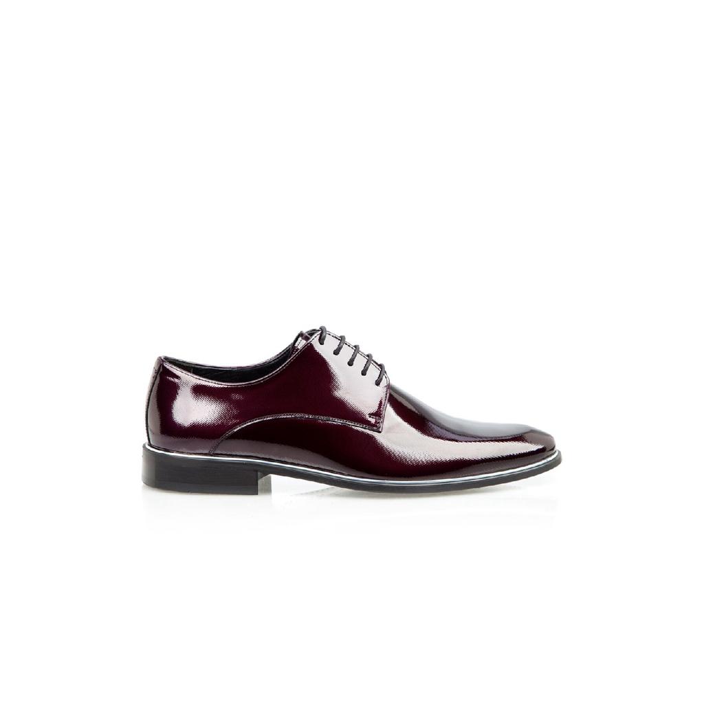 Cg 8003 Men's Classic Shoes Claret Red Patent Leather-printed