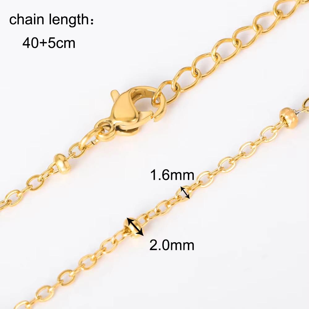 10pcs/Lot 45cm Stainless Steel 304 Link Necklace For Women Jewelry Making Accessories Diy Handmade Supplies Golden Silvery Chain