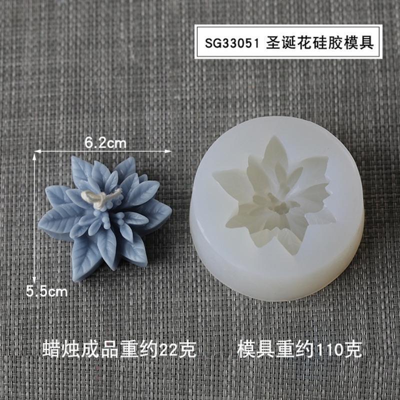 Christmas Aromatherapy Candle Mold Christmas Flower Silicone Mold Resin Molds Cake Decorating Handmade Soap Mold Candle Making