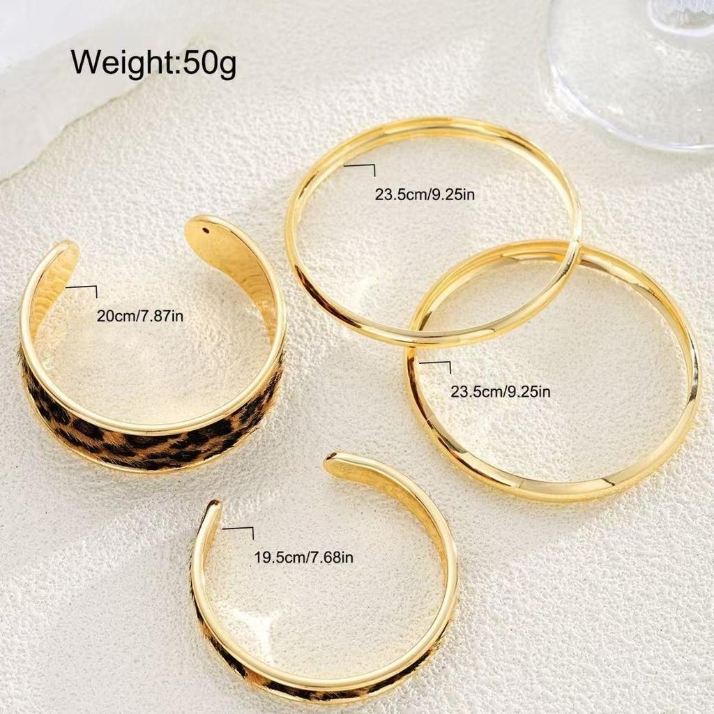 Armband mit Leopardenmuster, glänzendes gestapeltes Armbandset, personalisiertes cooles Street-Trend-Accessoire-Geschenk