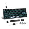 Teclado Mecánico para Gaming 60% 68 Teclas Hot Swappable Switch Azul Retroiluminación Azul Hielo Cable USB-C Desmontable Para Windows Mac Linux