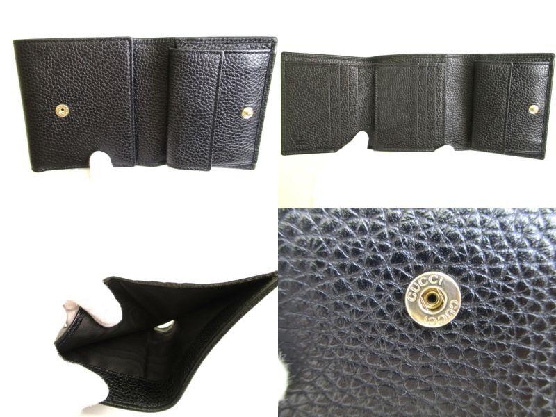Authentic GUCCI Soho Interlocking G Black Leather Trifold Wallet Purse #9715  Refurbished