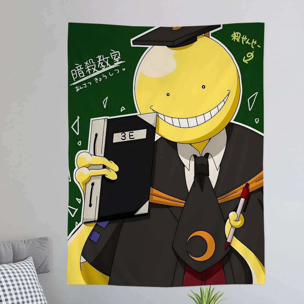 Assassination Classroom Full Class Wall Tapestry Korosensei 3E Students Playful Room Decor for Comedy Anime Shonen Fans