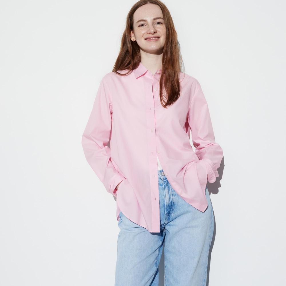

Рубашка из очень тонкого хлопка UNIQLO JAPAN с длинными рукавами