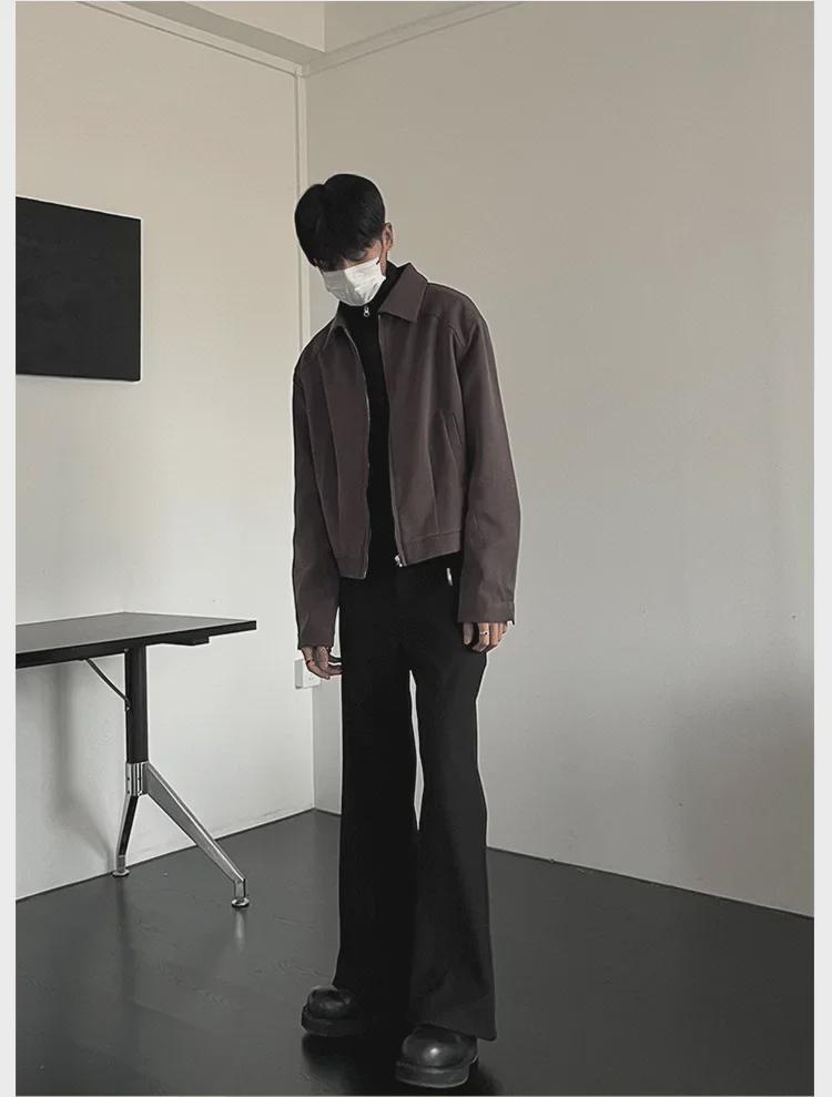 Korean-Style Men's Autumn/Winter Casual Loose Short Coat with Wide Lapel