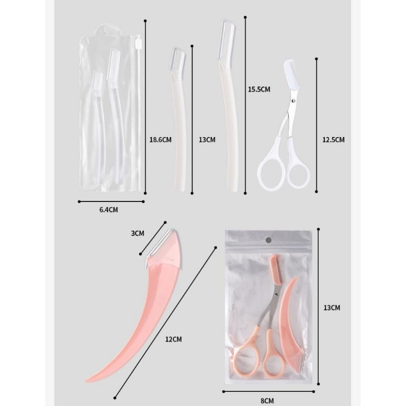 1pc Eyebrow Trimmer Set Stainless Steel Curved Eyebrow Razor Eyebrow Scissors With Comb, Beauty Tool For Beginners Suitable
