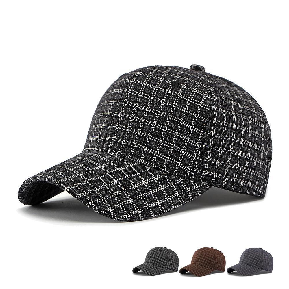 Casquette de Baseball à Carreaux Vintage Hommes Femmes Casquette de Protection Solaire d'Extérieur