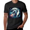 Cosmic Wolf Howg At the Moon TShirt Plus Size Tops New Edition Kawaii Clothes Tshirts for Unisex