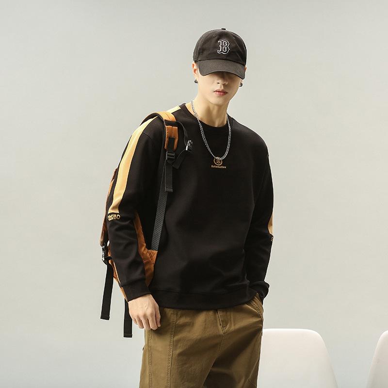 Осенний круглый вырез белый свитер мужской свободный корейский вариант букв повседневный — фото 5