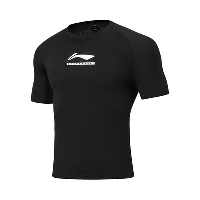 Li Ning Seria Koszykówki List Okrągły Dekolt Wszechstronny Codzienny Krótki Rękaw Koszulka Fitness Męskie topy AUDW043-1