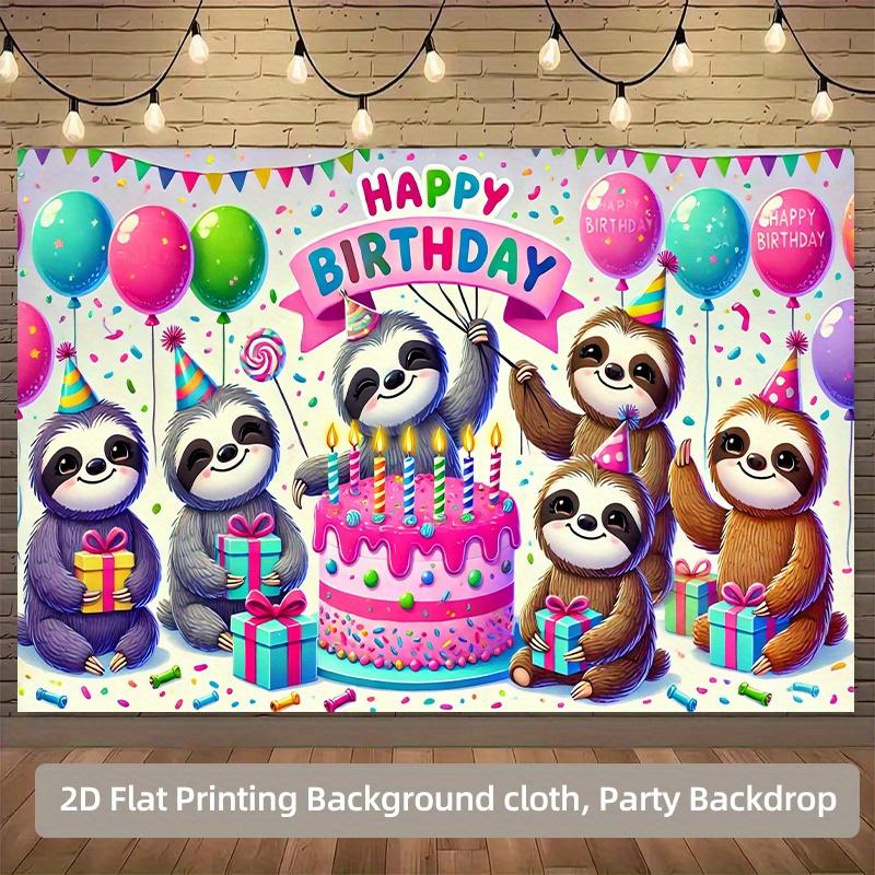 1 piece of 2D flat banner Llama s Birthday Celebration polyester photo backdrop party banner for birthday celebration 100x150cm