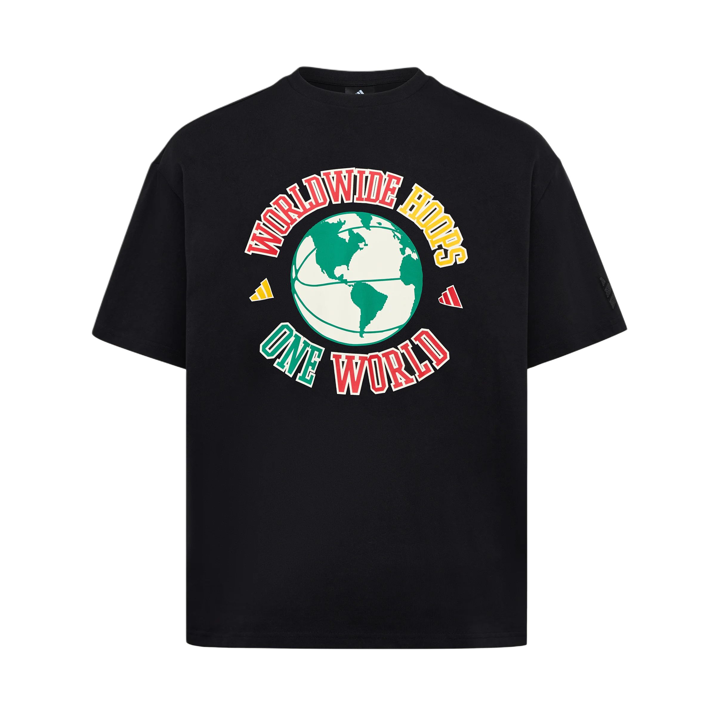 Adidas Worldwide Hoops Global Loose Knit Crew Neck Basketball T-Shirt Unisex Tops KX5731 2XS