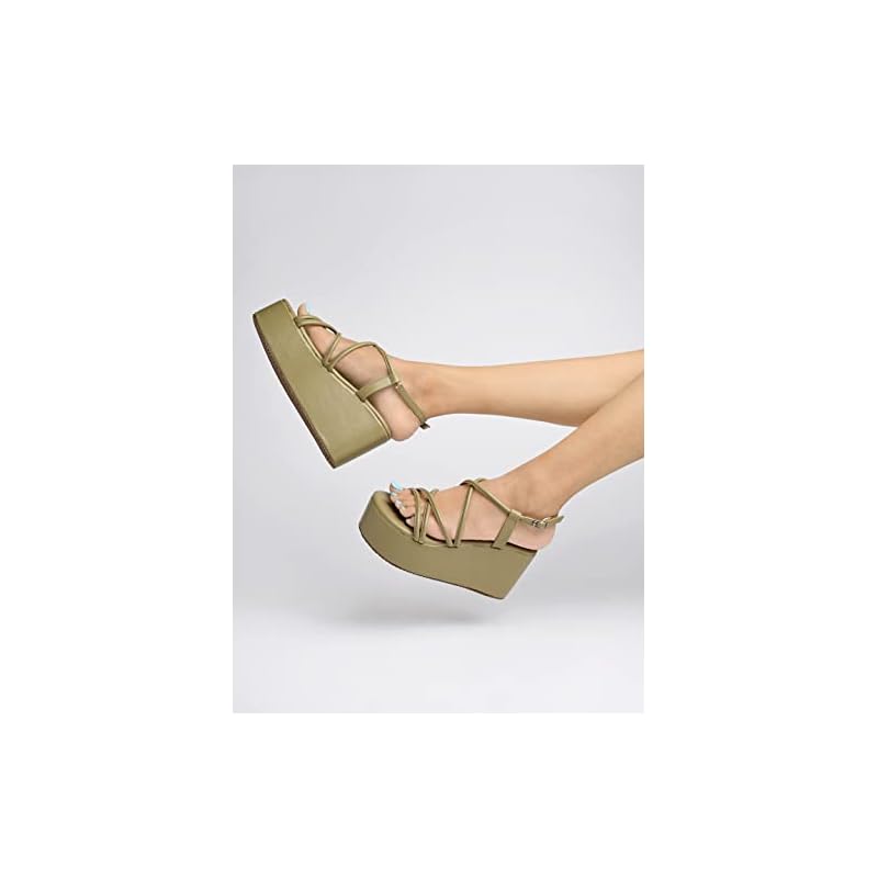 Shoetopia Girls P-7 Green Platform - 4 Uk (Girls-P-7-Green) 4 UK зелёный