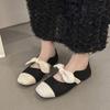 Fashion New casual lazy shoes for spring summer light mouth square bow versatile simple comfortable lightweight daily single shoe