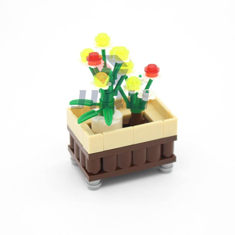 Non-Toxic City Friends Series Parts Flowers Potted Trees Shop Farm Building Blocks Moc Locking City Accessories Brick For Kid Toys Gifts