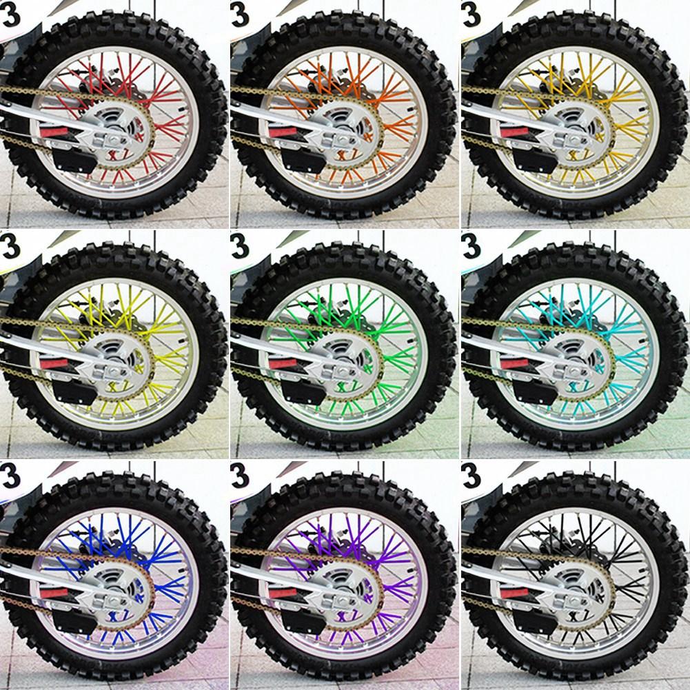 36 Stück Speichenschutz oder Motocross s   Off Road Motorrad Schutzwickel Kit Weiß