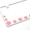 DAISY License Plate 3D Floral for Cars Set of with New Frames, Pattern, Matte, (White Pink, 2) [Compliant Regulations]