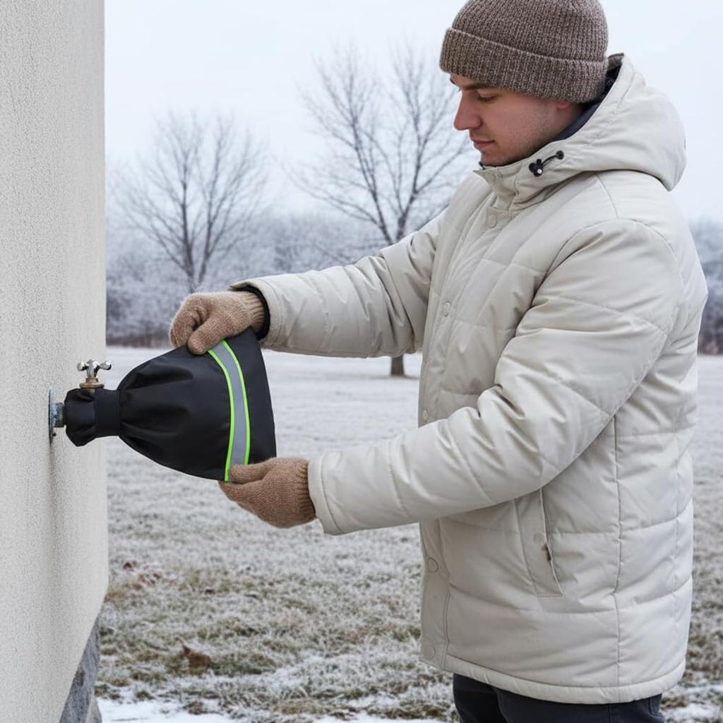 Winter Faucet Antifreeze Cover, Outdoor Reflective Faucet Protective Cover