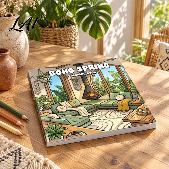 Detailed Illustration Coloring Pads Boho Spring Book Relaxation Stress Relief Line Art Patterns Creative Hobbies for Portable Supplies Home