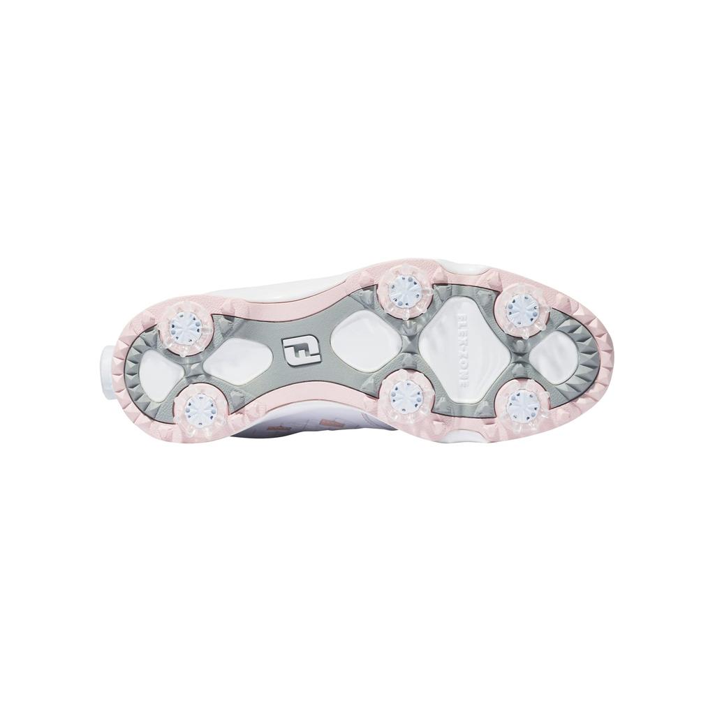 FootJoy BOA Golf Shoes for 3E E-Comfort Women, White/Pink, 25.0 cm,