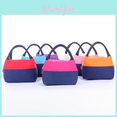 Large Capacity Canvas Lunch Bag For School And Office With Leakproof Lining