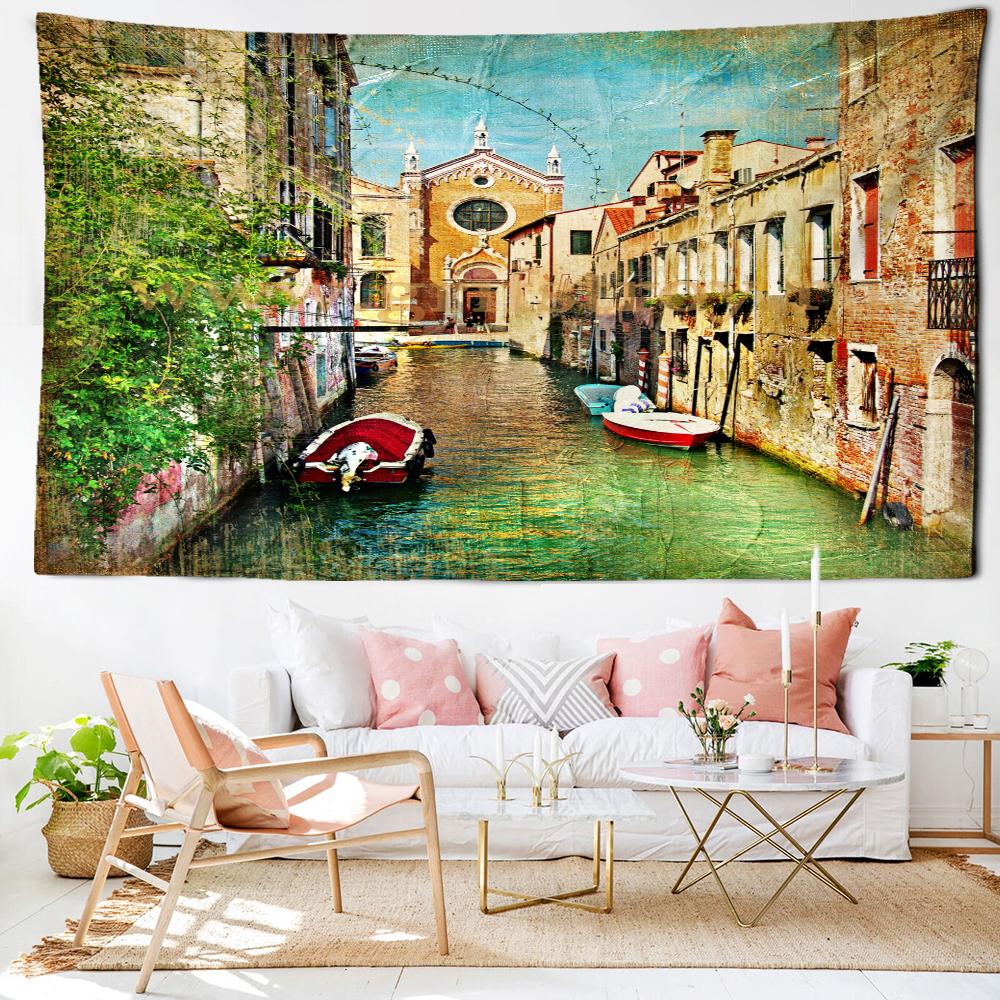 Картина маслом Архитектура Гобелен Настенный Гобелен Хиппи Богемный Стиль Эстетический — фото 6