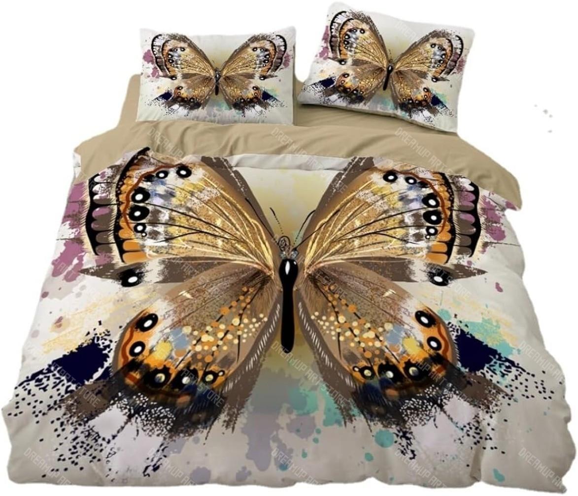Butterfly Bedding Set 3D Prints Duvet Cover Queen Double Comforter Scandinavian Girl Gift Beautiful Colourful Butterflies EU Single 90x200cm