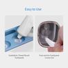 Wall-Mounted Toothbrush Holder with 2 Tootaste Dispensers 4 Cups and 5 Toothbrush Slots Toiletries Storage Rack