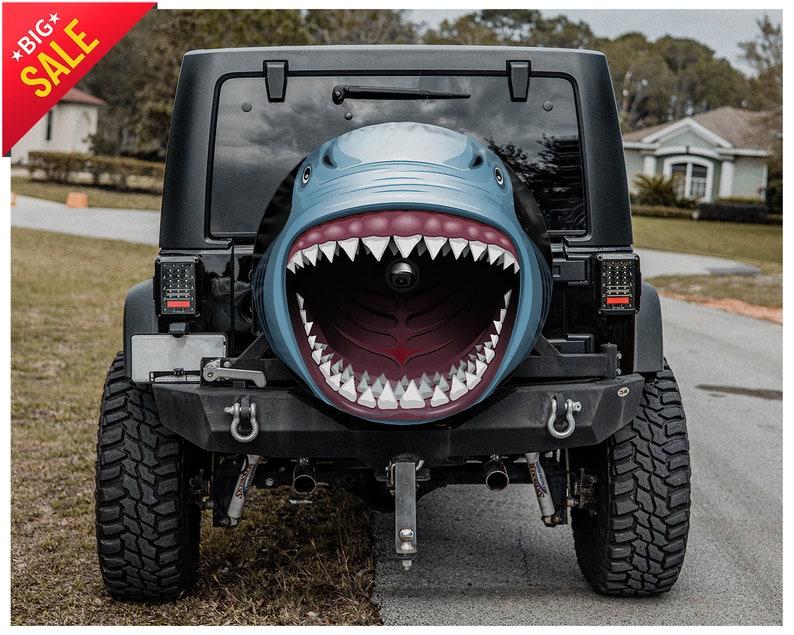COVER CARShark, Baby Shark, Shark Spare Tire Cover, Funny Gifts, Funny Shark Gift For Mom, Car Accessories, Spare Tire Cover,