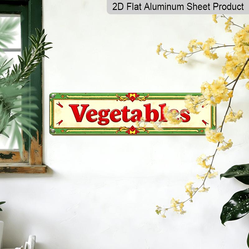 2D Flat- 1pc Vintage Vintage Vegetables Aluminium Decorative Sign |High-Quality Aluminum, Durable UV and Corrosion Resistant, Ideal for Cafes, Bars