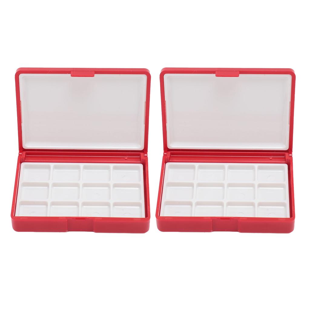 2Pcs Portable Watercolor Box Detachable Easy to Clean Compact Mini Watercolor Palette Box for Beginners Artists