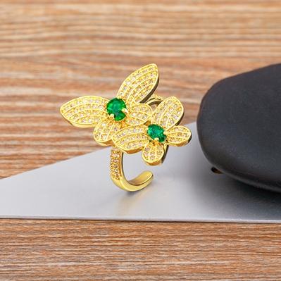 

Nidin New Arrival Trendy Butterfly Open Adjustable Rings For Women Engagement Wedding Party New Year Jewelry Gift Wholesale