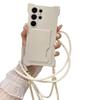 Soft Silicone Phone Case For Samsung A54 A14 A34 A53 A15 A35 A55 A16 A26 A36 A56 Card Holder Lanyard Shockproof Protection Cover